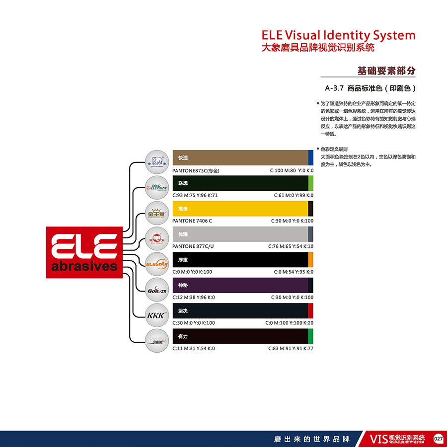 黑眼睛廣告為珠海大象磨料磨具有限公司設計的VIS-商品標準色